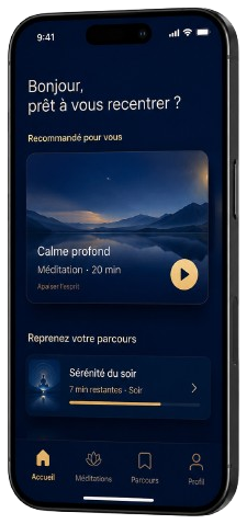 Écran d'accueil de l'application The Tone